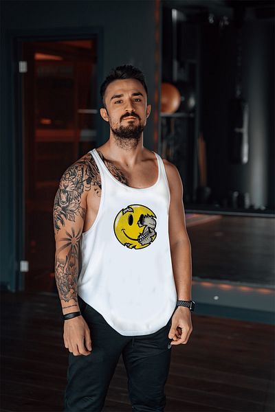 Freeyez قميص داخلي للرياضيين من Smile Face Smoke Gym للياقة البدنية