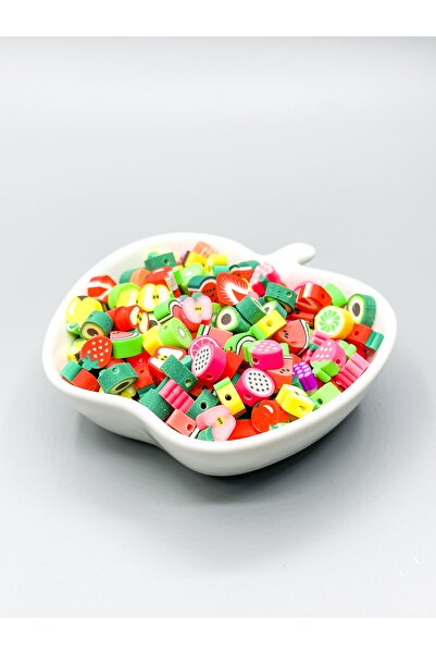 Egem aksesuar Egem Aksesaur 25 Adet 10 Mm Polimer Fimo Karışık Meyve Figür