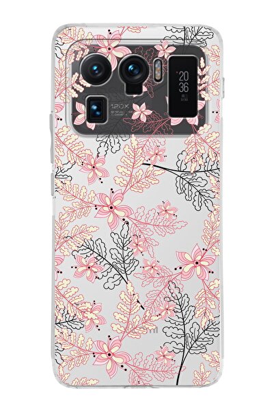 PrintiFy Xiaomi Mi 11 Ultra Uyumlu Kamera Korumalı Kapak Floral Kırmızı Tasar...