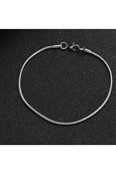 ESJ Paslanmaz Çelik Italyan Yılan Zincir Unisex Bileklik 2 Mm 16 5 Cm Mt8178