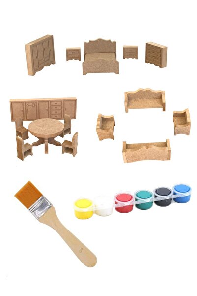 Hedef Ahşap Oyuncak Mobilya Takımı( 15 Adet)