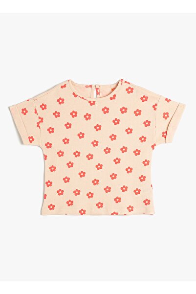 Koton Patterned Pink Baby T-shirt 3smg10072ak