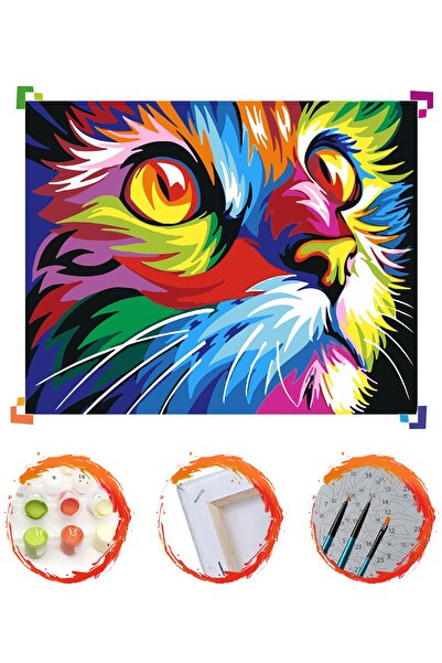 PlusHobby Sb09/kedi Figurü-sayılarla Boyama Seti 40x50cm Tuval