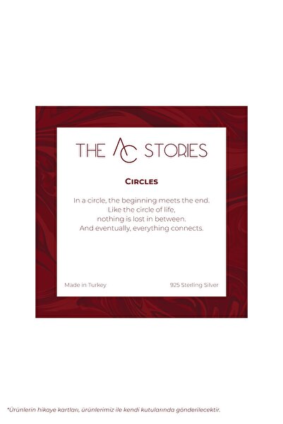 The AC Stories Circles Kolyesi | Minimal Iç Içe Halka 925 Ayar Gümüş Kolye, Altın Renk