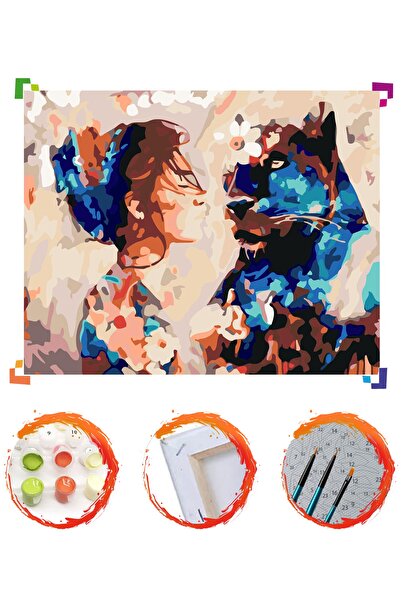 PlusHobby Sb21/ Kadın Ve Pars - Sayılarla Boyama Seti 40x50cm Tuval