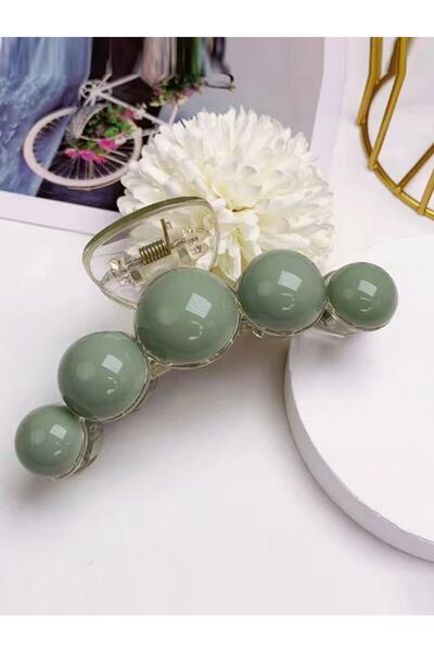 Monalisa TUKAA Kadın Şeffaf Üstü Yeşil Mandal Toka