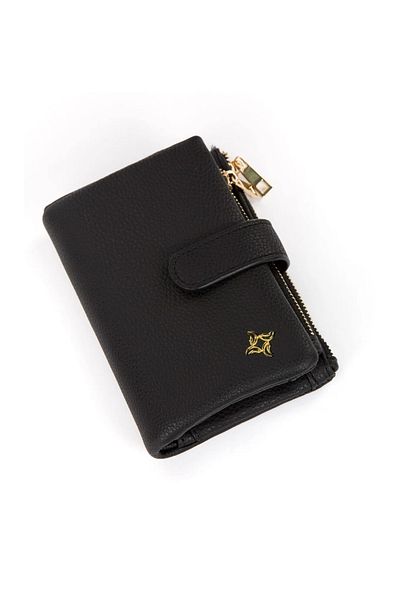 Lebina Women's Black Leather Wallet - Washed