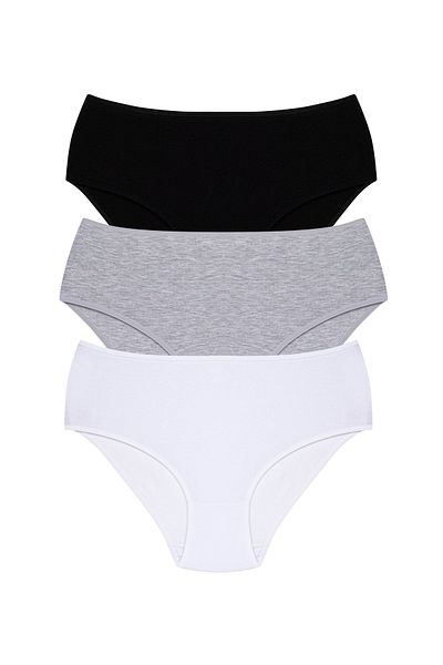 pink mood Πλήρης σύντομη Bato Slip High Waist 3 Πακ