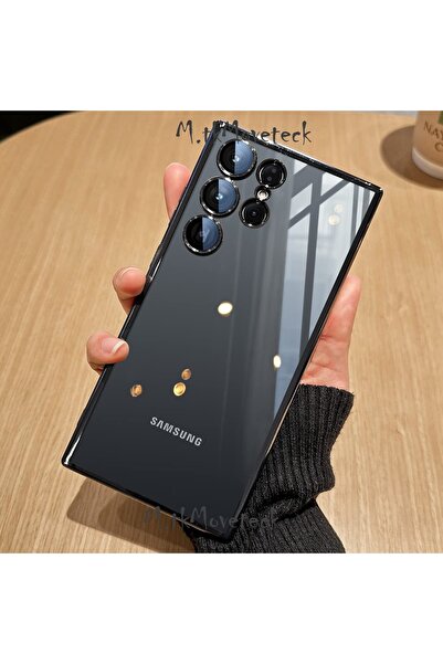 m.tk moveteck Samsung Galaxy S22 Ultra Kılıf Tam Kamera Korumalı Metalik Parl...