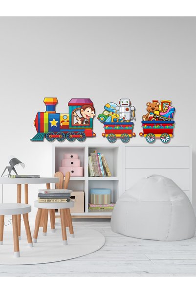 HYL Çocuk Odası Duvar Dekoru Tren Uv Baskı Mdf (sticker Değildir)