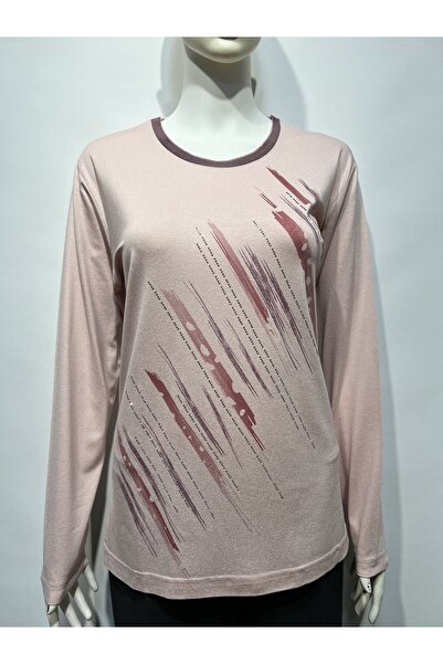 Lanze بلوزة قطنية ممشطة مطبوعة بالحجر