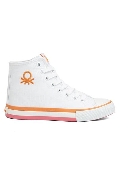 Benetton Bn-90189 3374 White Orange - Women's Sneakers