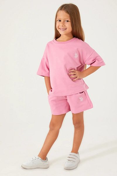 U.S. Polo Assn. Plain Open Naive Girl's Shorts Set