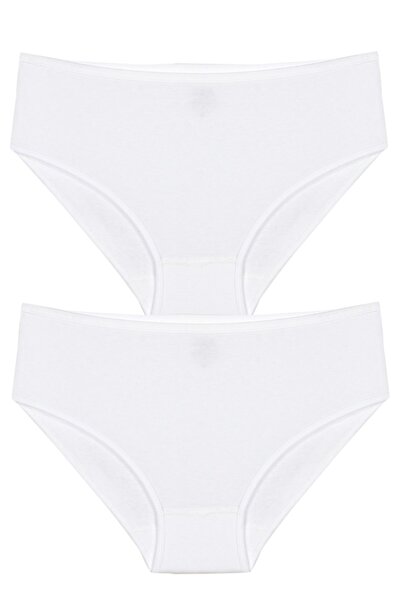 BSM Chiloți pentru femei cu talie înaltă din 2 piese, 100% bumbac organic