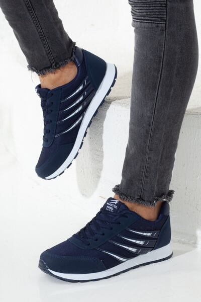 Rona Gifts Bărbați, albastru bleumarin, plasă, respirabil, zilnic, talpă moale, pantofi casual, pantofi sport
