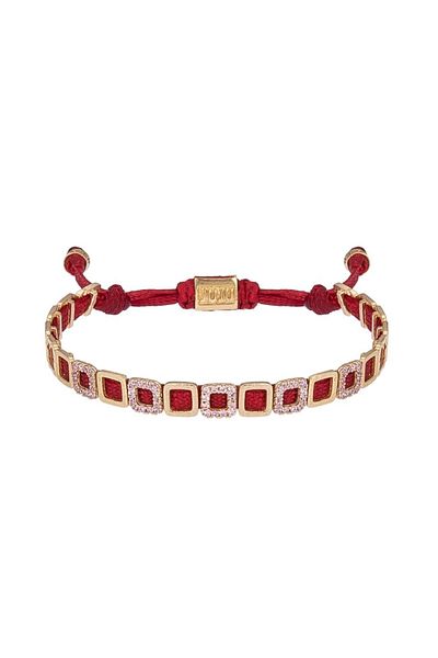Juju Bronze Mini Square Bracelet With Stones