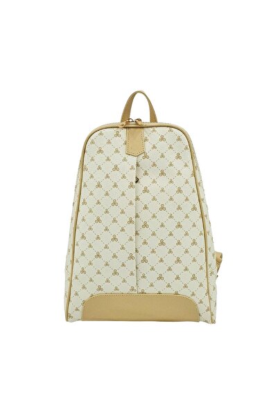 Ysmn Γυναικείο σακίδιο πλάτης με λογότυπο Μπεζ Yc040737slg