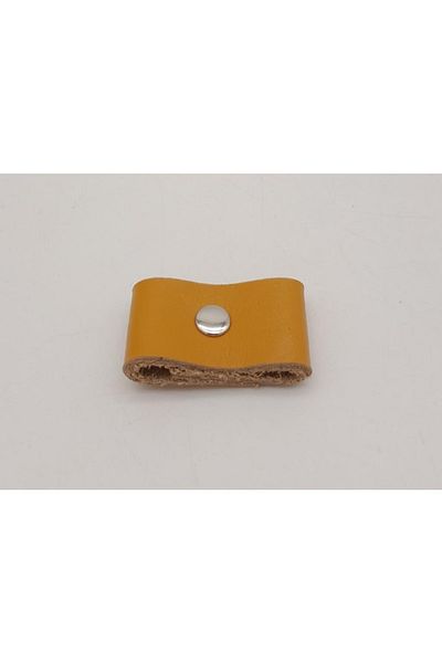 angel çanta aksesuar Mustard Color Genuine Leather Drawstring with Silver Metal