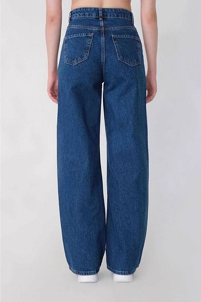 DRC trend Blugi de damă Cessi, albastru închis, cu picioare largi, pantaloni de damă, blugi Palazzo de damă largi, albastru închis
