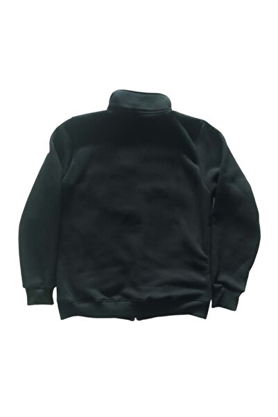 More Erkek Hakim Yakalı Önü Şişme Model Fermuarlı Siyah Bomber Mont