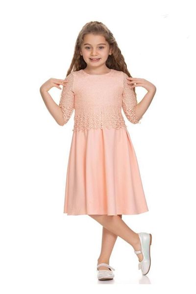GÜLÜCÜK Kids 894 Girl's Laced Dress - Pink - St00661-pink-10 Years