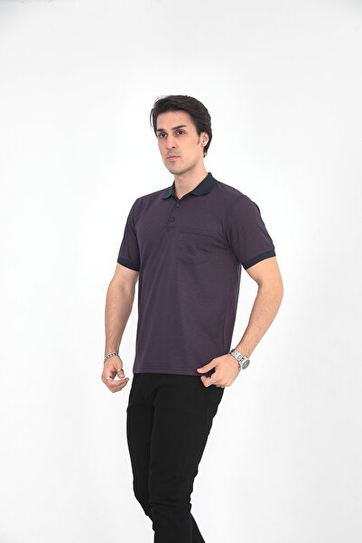 KMKkombin Μπλουζάκι Dad Polo με στρογγυλή γραμμή με λαιμόκοψη και 3 κουμπιά στον γιακά