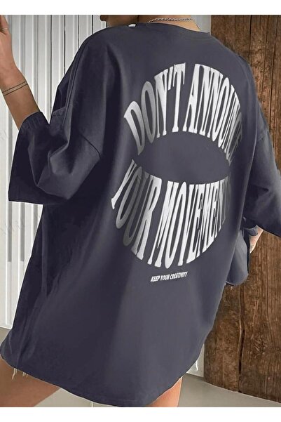 BYMEER Tricou supradimensionat cu imprimeu Fume Dont