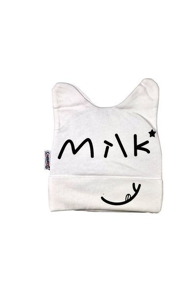 Cramer Combed Cotton Interlock Milk Printed Baby Beanie with Ear Detail
