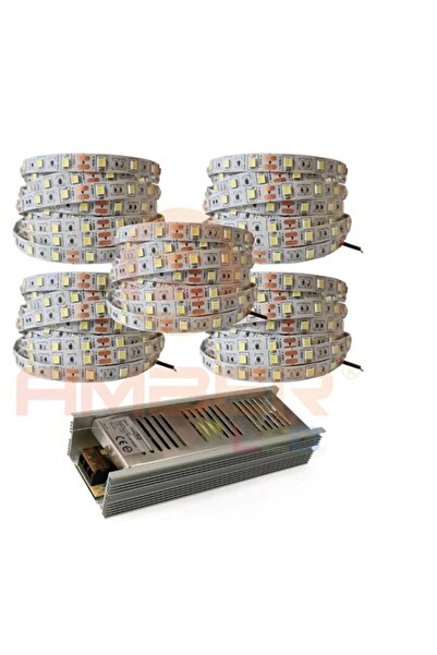 GÜVEN LİGHT 25 Metre 3 Çipli Yeni Nesil Şerit Led Beyaz Işık + 30 Amper Led Trafosu