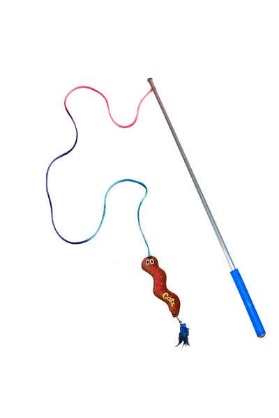 MATATABİ CATS Wormy Cat Fishing Rod - Sound Plush Toy, Natural Matatabi Content