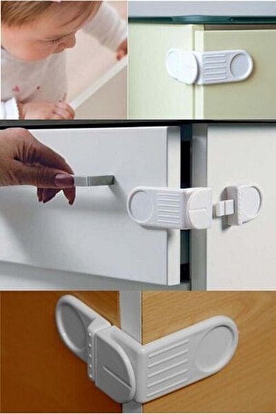 FİYPER Screwless Corner Lock Baby Drawer Lock Baby Safety