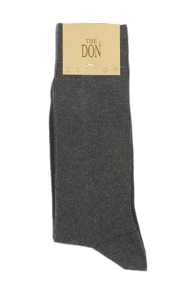 TheDon Ανδρικές κάλτσες Don Thin Ripple Cotton Anthracite