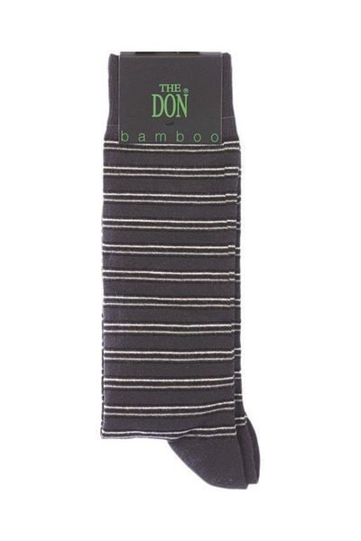 TheDon Ανδρικές κάλτσες Don Striped Bamboo K007c Anthracite