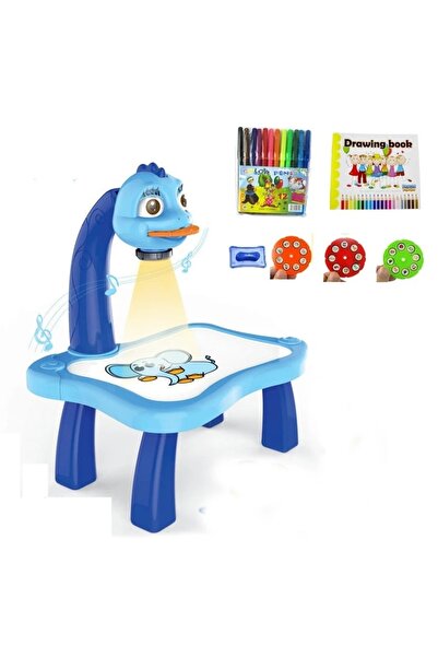 LRS STORE Projektör Masa Boyama Müzikli Mavi Projeksiyonlu Resim Masası Çocuk...