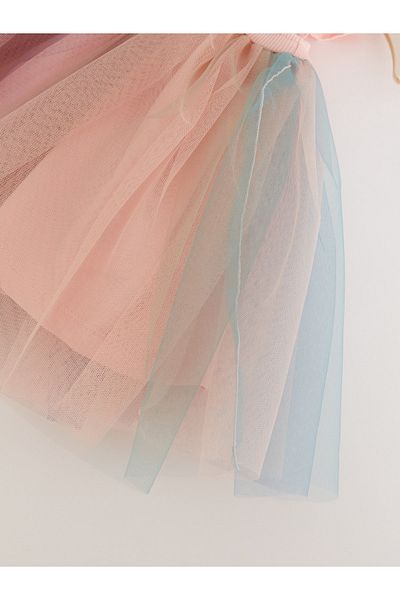 LC Waikiki Crew Neck Tulle Detailed Baby Girl Dress