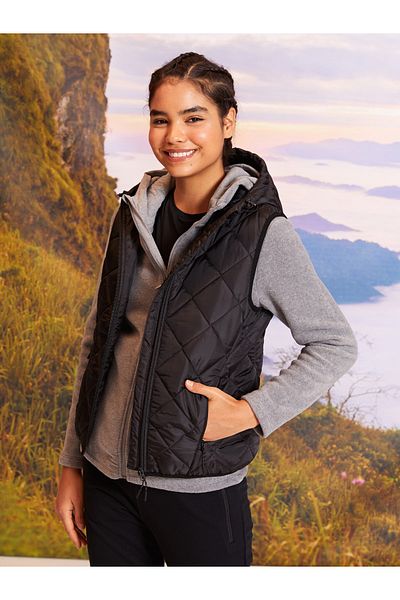 LC Waikiki Prošívaná dámská outdoorová vesta s kapucí