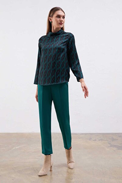 Gusto Μπλούζα με γυριστό γιακά με λογότυπο G - πράσινο