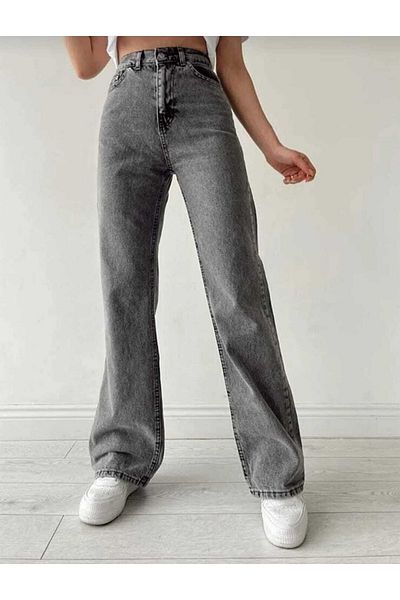 Viola Black Jeans Smoked Boyfriend Casual τζιν παντελόνι