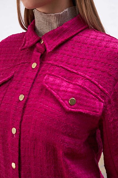 Gusto Πουκάμισο Tweed - Φούξια