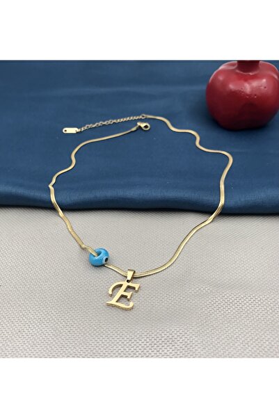 Opia Takı & Aksesuar Kadın Çelik Gold Nazar Boncuklu Harf Kolye