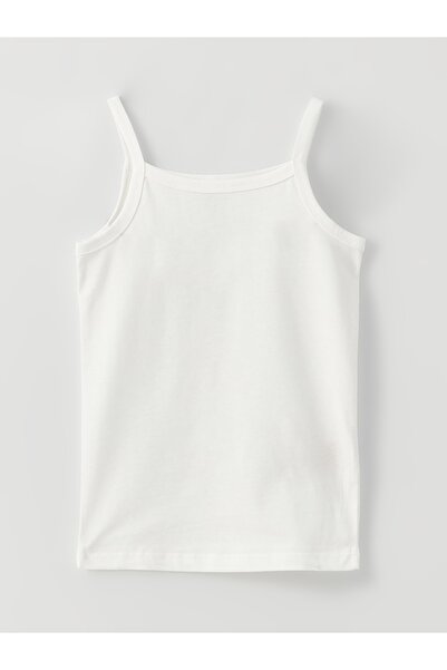 LC Waikiki Square Neck Strap Basic Cotton Baby Girl Undershirt, 2 Pack