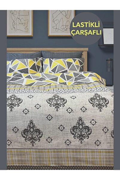 Alla Turca Двоспальний комплект постільної білизни Ranforce з гумкою та простирадлом, сучасний