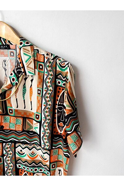 shelby mexico the original Erkek Oversize Yeni Sezon Kısa Kollu Yazlık Viskon Kumaş Gömlek