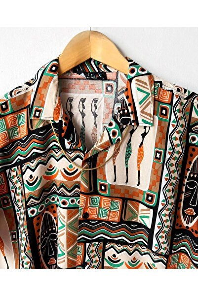 shelby mexico the original Erkek Oversize Yeni Sezon Kısa Kollu Yazlık Viskon Kumaş Gömlek