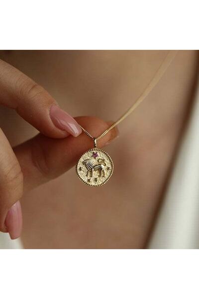 by milo jewellery Ancient Leo Altın Burç Kolye