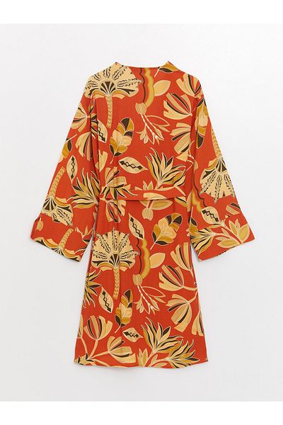 LC Waikiki Shawl Collar Patterned Long Sleeve Oversize Women's Kimono