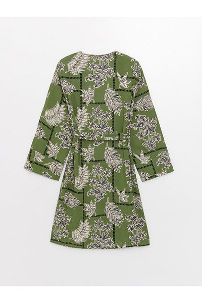 LC Waikiki Schalkragen gemusterter Langarm Oversize Damen Kimono