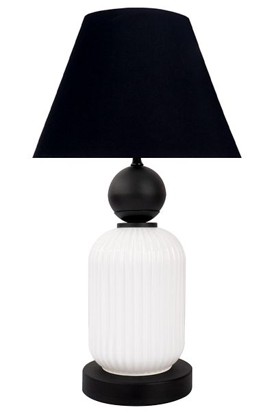 MINIMAL ETICARET VE BILGI TEKNOLOJILERI Lotus Opal Black - White Cone Glass Lampshade