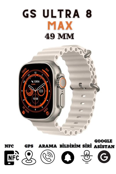 NS Store Gs 8 Ultra Max Siri/gps Aktif 49mm Kordon Kilitli Vidalı 2.08 Ekranl...