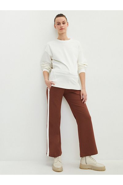 LC Waikiki Umstands-Jogginghose aus Baumwolle mit Streifendetail und elastischem Bund